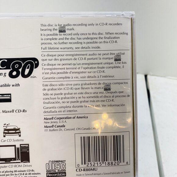 Maxell CD-R Music 80 min for audio recording Rip Disc Play Back In Car disc man - Picture 6 of 11